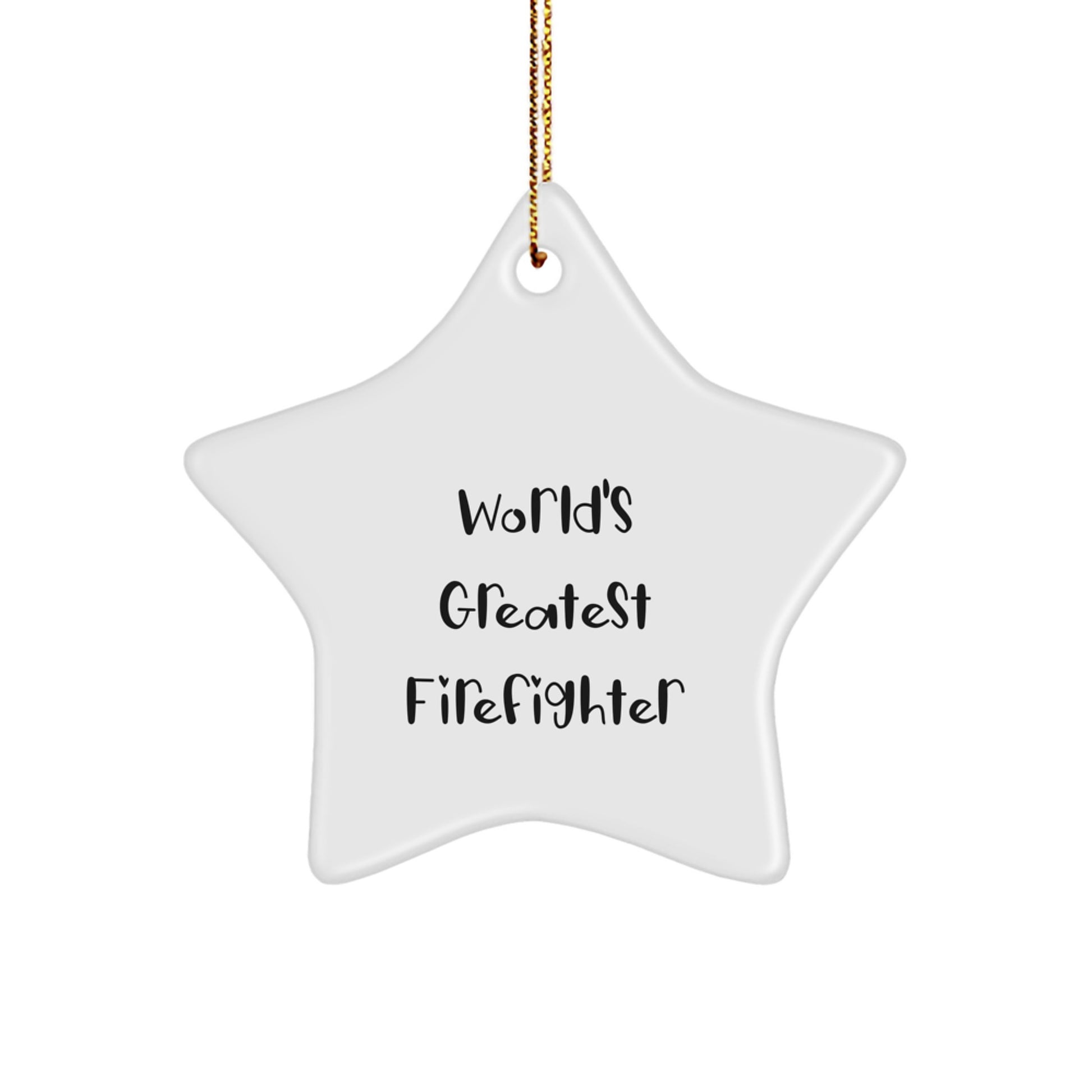 Christmas Gift for Her Present Firefighter Star Ornament World's - Image 1