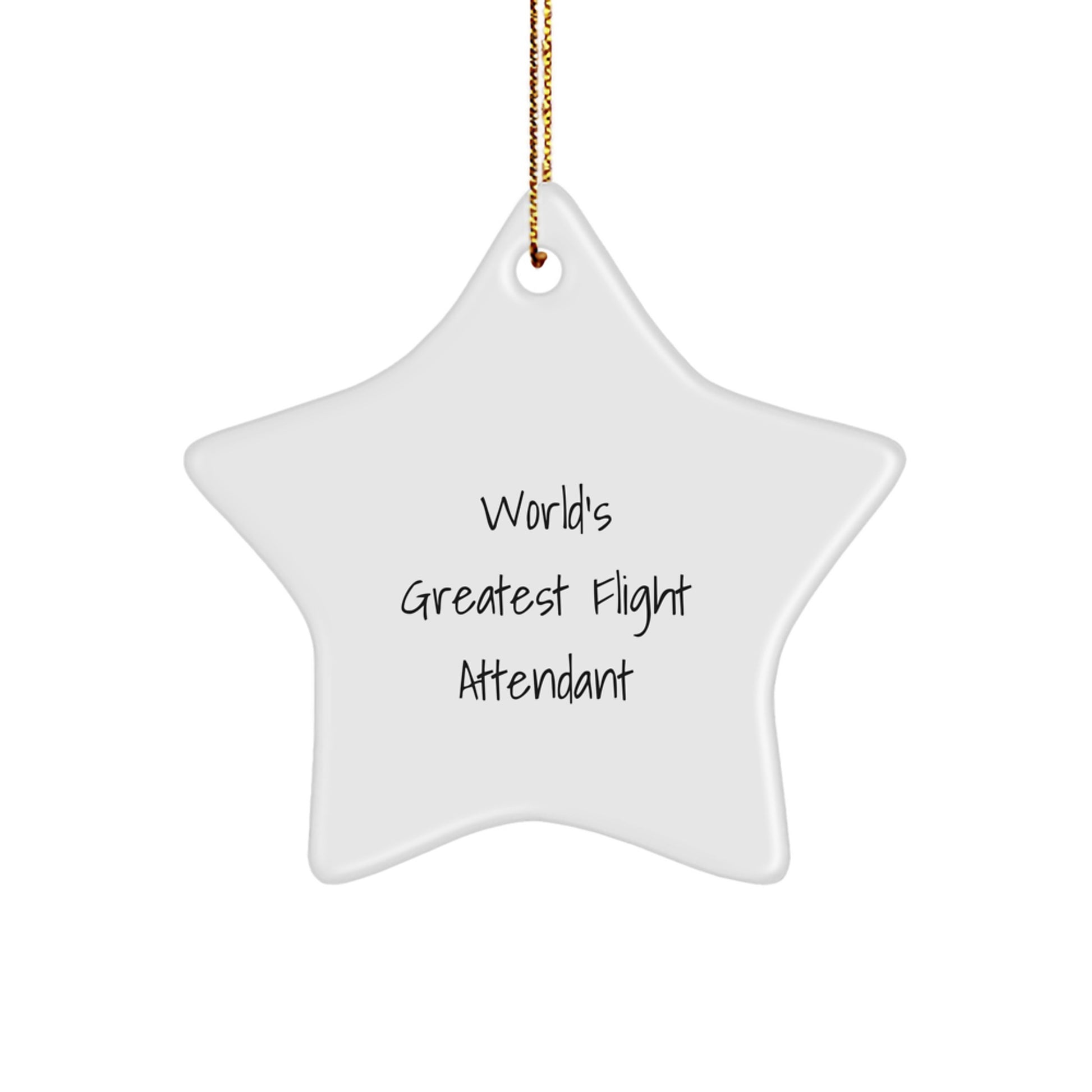 Funny World's Greatest Flight Attendant Gifts from Friends and Family - Star Ornament for Flight Attendant Christmas Unique Gifts - Image 1