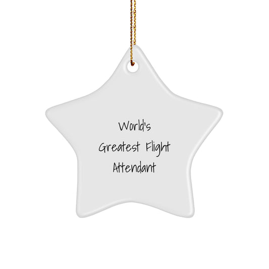 Funny World's Greatest Flight Attendant Gifts from Friends and Family - Star Ornament for Flight Attendant Christmas Unique Gifts - Image 1