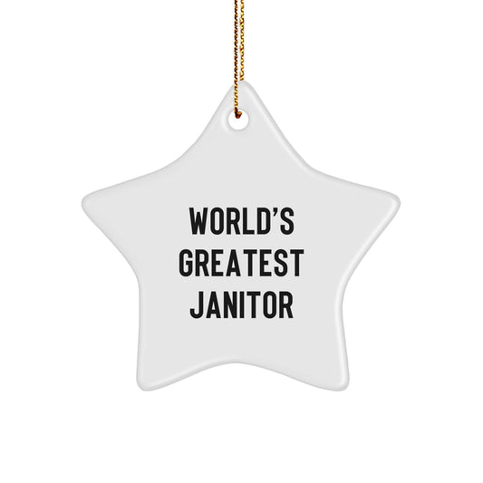 Janitor Keepsake Christmas Ornament for Him Gift – Greatest Janitor - Image 1