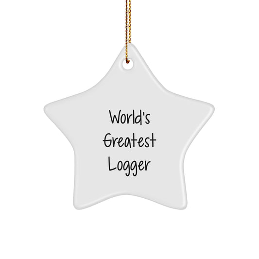 Logger Star Ornament Keepsake for Him Christmas Gift - Image 1