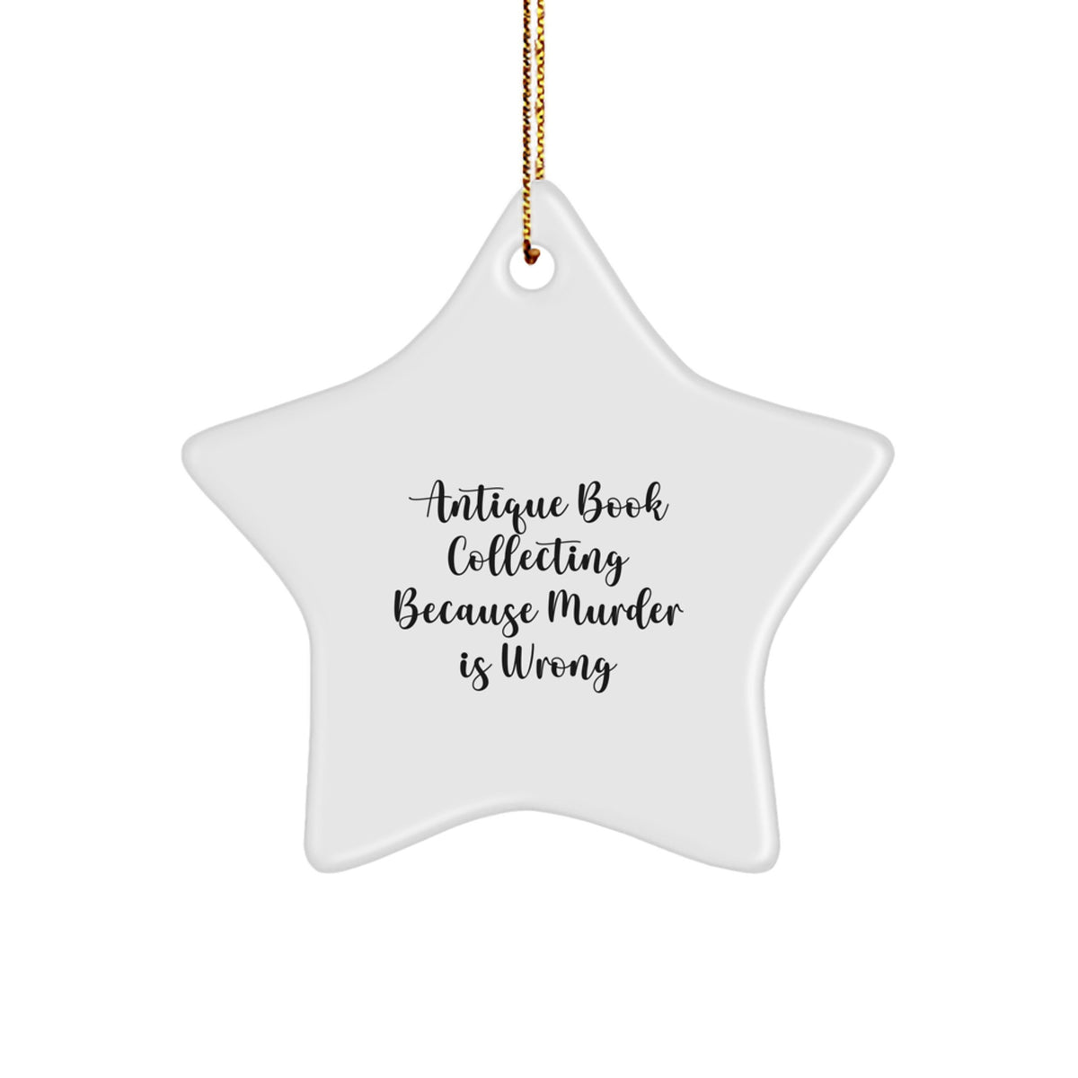 Antique Book Collecting Star Christmas Ornament for Coworkers Gift Idea - Image 1