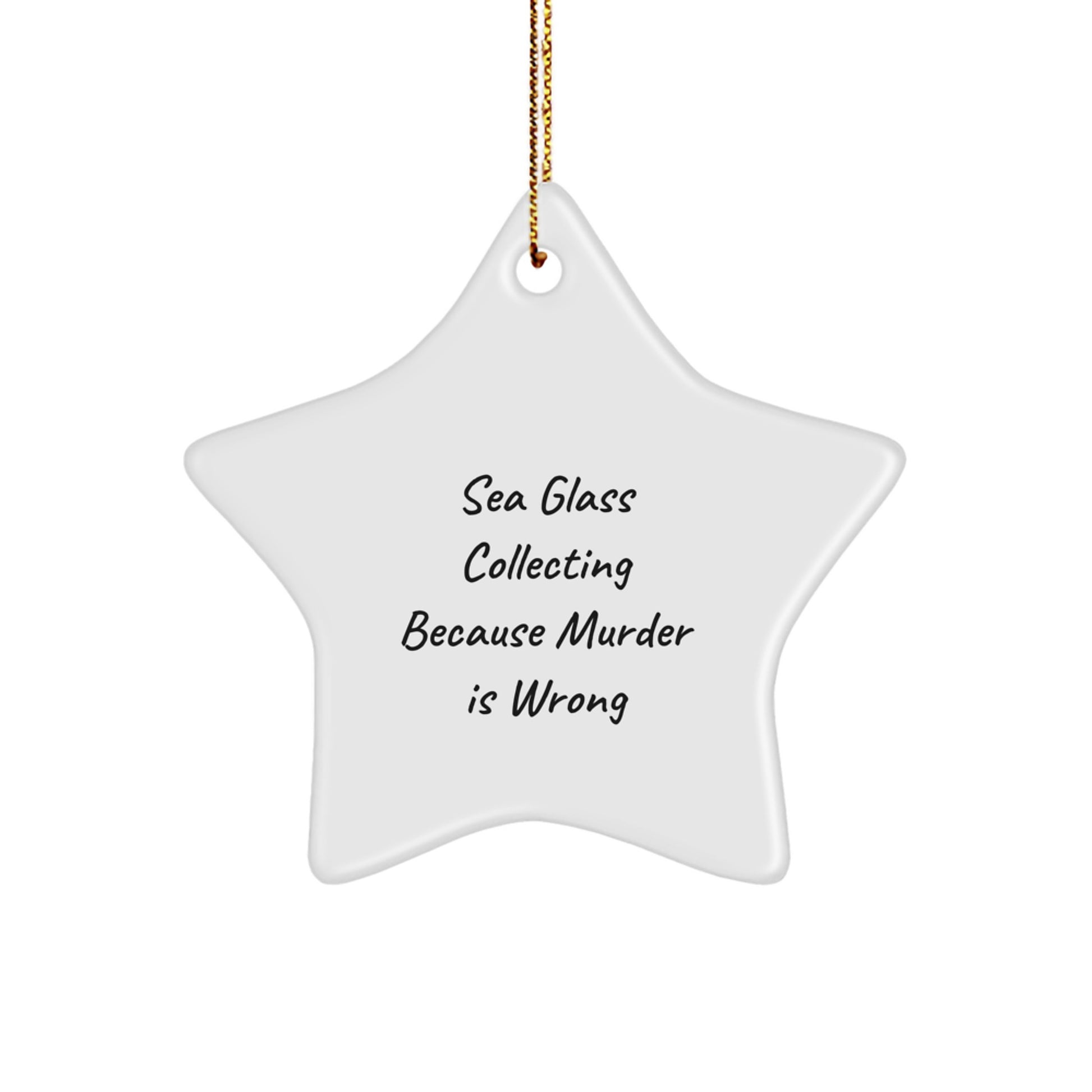 Funny Sea Glass Collecting Gifts from Friends for Christmas - White Star Ornament - Image 1
