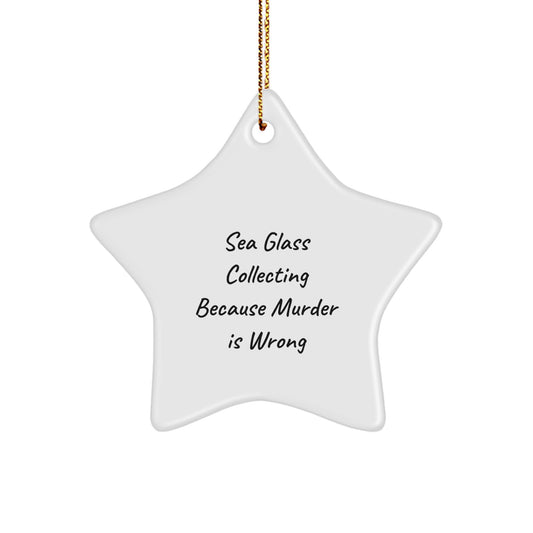 Funny Sea Glass Collecting Gifts from Friends for Christmas - White Star Ornament - Image 1
