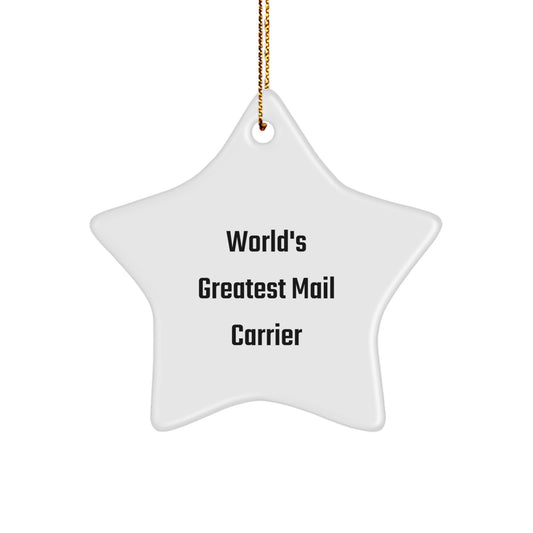 World's Greatest Mail Carrier Star Ornament Gifts from Friends and Family for Christmas - Image 1