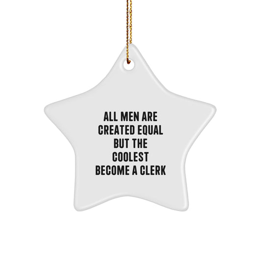 Funny Clerk Gifts, Star Ornament for Clerk, Christmas Unique Clerk Decorations - Gifts from Friends, Family, Coworkers for Clerk - Image 1