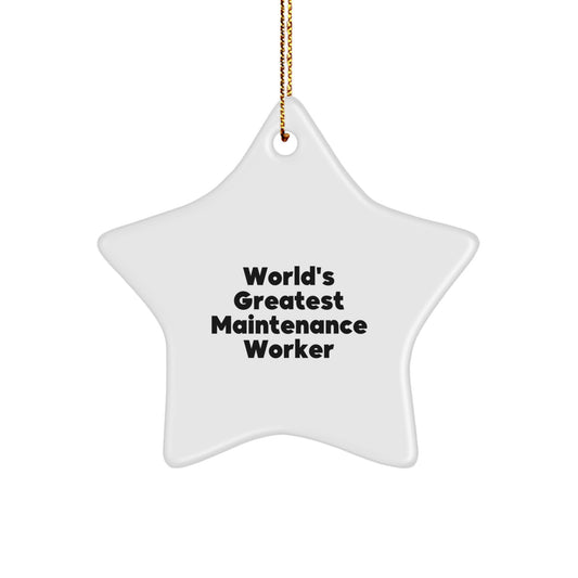Christmas Ornament, World's Greatest Maintenance Worker Gift for Kids - Image 1