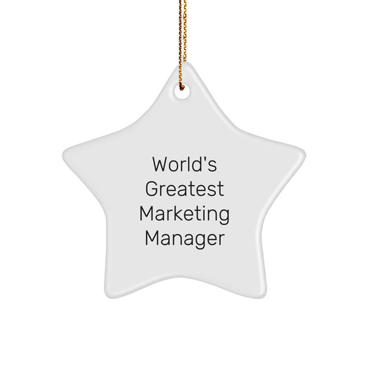 Funny World's Greatest Marketing Manager Gifts from Friends for Marketing Manager Star Ornament Christmas Unique Gifts - Image 1
